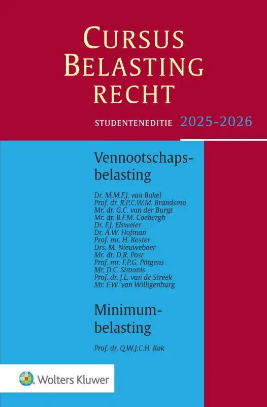 Red and blue hardcover 2025-2026 student edition cursus belastingrecht vennootschapsbelasting by wolters kluwer nederland