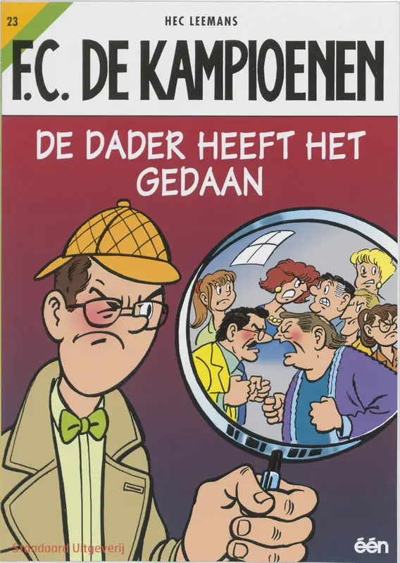 De cover van het stripboek f.c. in de uitgave de dader heeft het gedaan met kleurrijke illustraties