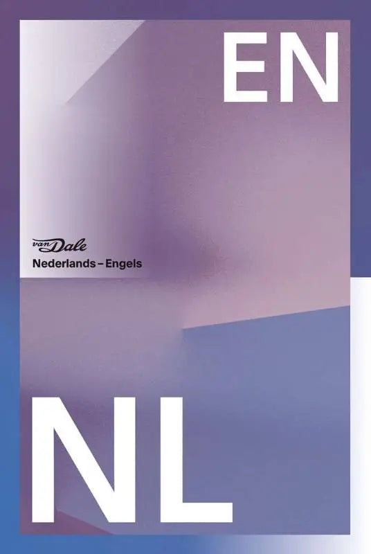 Cover van dale groot woordenboek nederlands-engels voor school met minimalistisch paars-blauw verloopontwerp