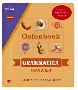 Gele Van Dale oefenboek grammatica Spaans met fruit- en dierenillustraties door Christina Irún Chavarría