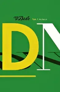 Groene achtergrond met vet geel zwarte dn logo van dale pocketwoordenboek duits-nederlands door vbk media