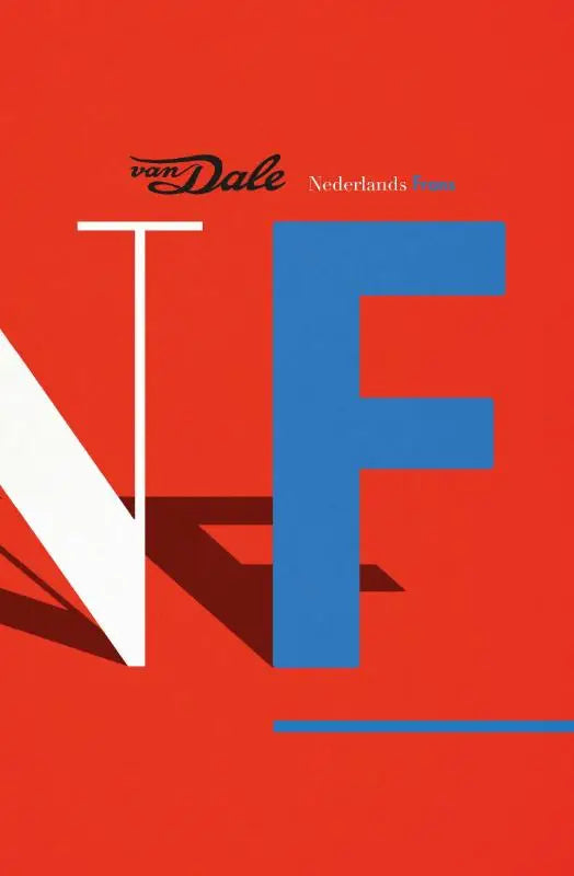 Van dale pocketwoordenboek nederlands-frans met witblauwe geometrische letters op rode achtergrond door vbk media