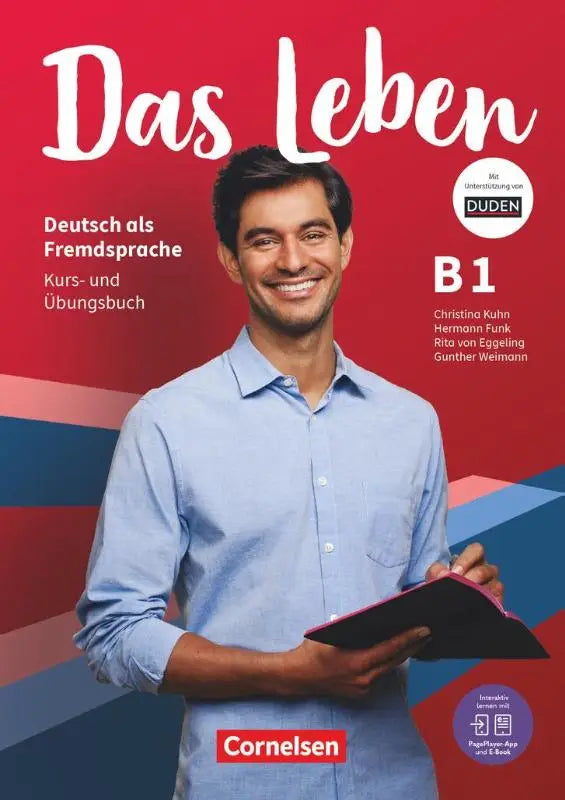 Das leben b1 deutsch als fremdsprache kurs- und übungsbuch mit rot-blauer abdeckung für niveau a1-b1