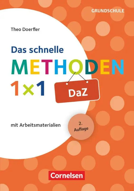 Oranje polka-dot kaft tekstboek das schnelle methoden-1x1 daz door theo doerfler, uitgegeven door cornelsen voor grundschule