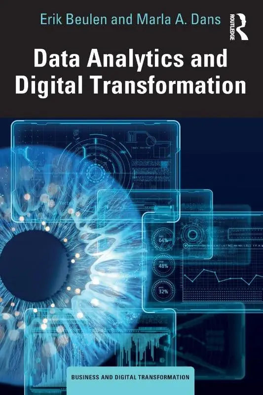 De boekcover van data analytics and digital transformation door erik beulen en marla a met focus op digital transformation