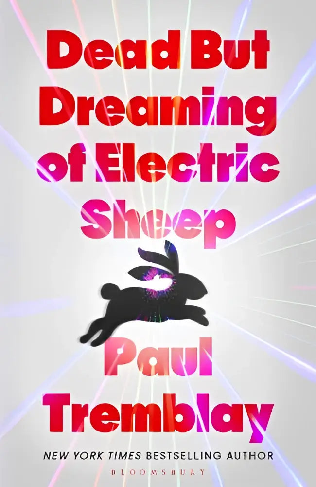 De meest verwachte ai horror van 2026 dead but dreaming of electric sheep met rood-roze tekst en zwarte konijnensilhouet