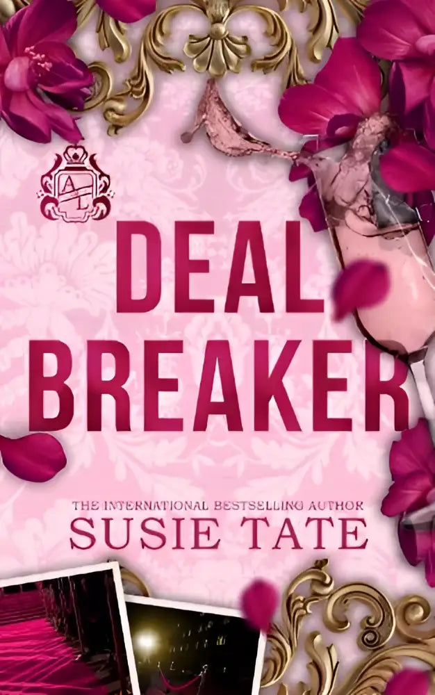 Roze bloemrijke boekomslag met goudkleurige ornamenten en de titel deal breaker van susie tate