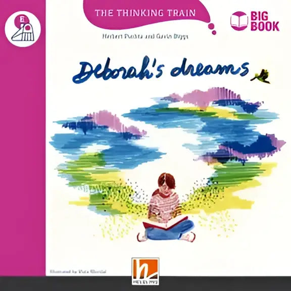 Grootboek Deborahs Dromen met kleurrijke cover van kind onder abstracte luchten