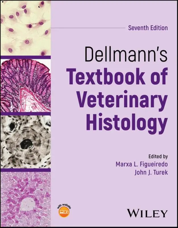 Paars omslagen boek dellmann’s textbook of veterinary histology zevende editie met nieuwe klinische correlaties