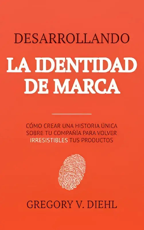 De boekcover toont een levendige oranje achtergrond met witte tekst over desarrollando la identidad en como crear una historia