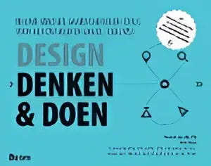 Minimalistisch zwart wit grafisch ontwerp met grote letters design denken en doen centraal voor koninklijke boom uitgevers door erik prins