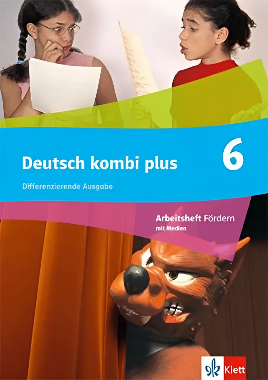 Deutsch kombi plus 6 werkboek met cartoonachtige oranje vos op omslag voor klasse 6 in noordrhein-westfalen