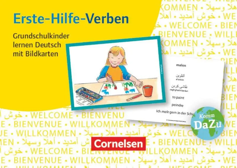 Cornelsens erste hilfe verben kinderen leren met fotokarten met kleurrijke illustraties voor deutsch lernen met
