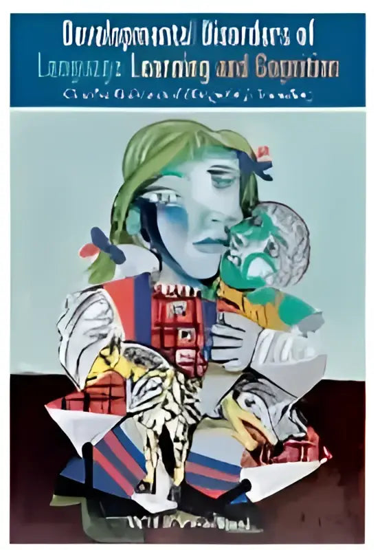 De omslag van het boek developmental disorders of language learning and cognition toont gestileerde gezichten in groen en blauw