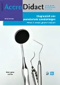 Het boek diagnostiek van parodontale aandoeningen toont een zwart rond logo met didact tekst op een blauwe achtergrond van prelum uitgevers