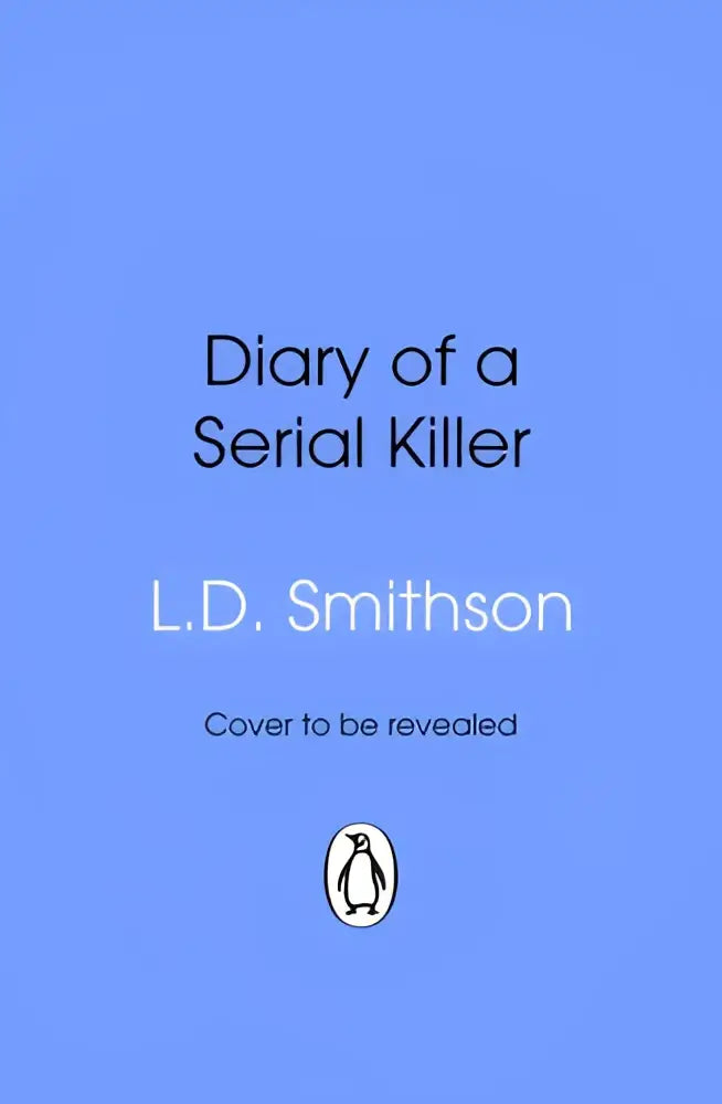 Blauw paperback boek diary of a serial killer door l.d. met zwart-witte tekst, spannende fictie over women sleuths en police procedural