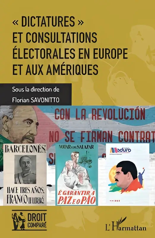 Boekcover met gele achtergrond en zwarte tekst van dictatures et consultations électorales en europe et aux amériques