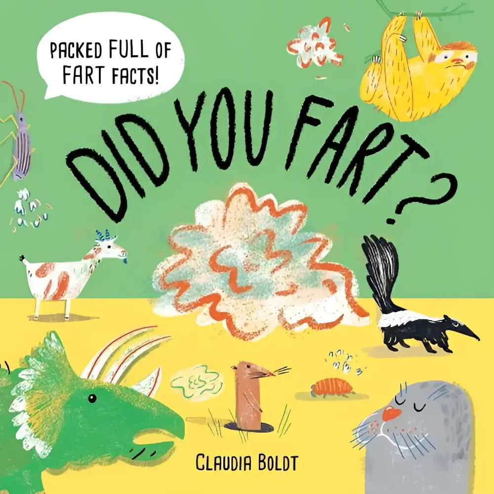 Een kleurrijk kinderboek did you fart met cartoon dieren en een scheetwolk voor jonge lezers door claudia boldt