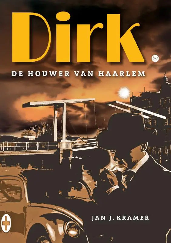 De cover van het stripboek Dirk de houwer van Haarlem door Jan J met kleurrijke illustraties