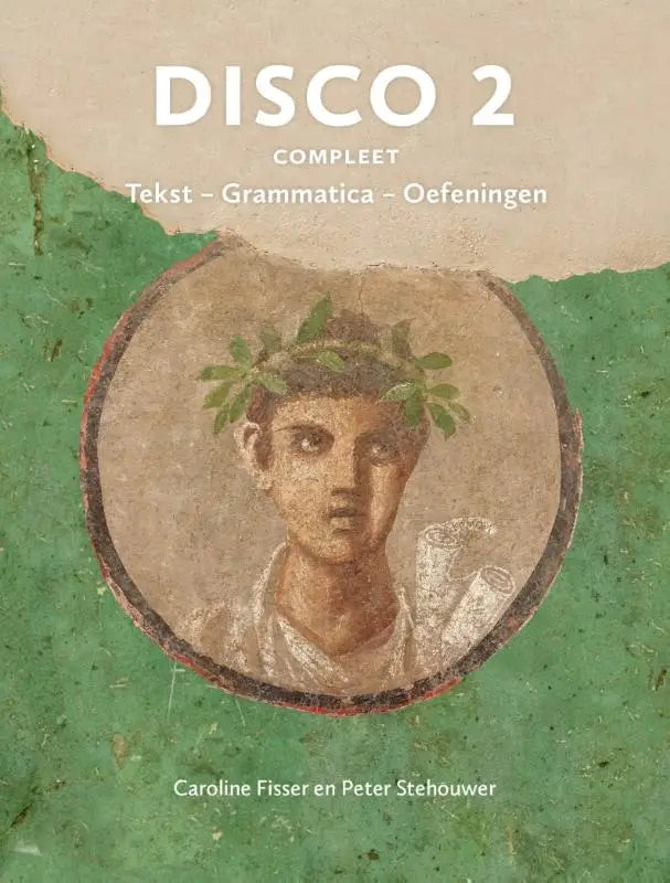 De cover van de disco 2 compleet taalleerboek toont een cirkelvormig mozaïekportret met aardetinten en groene bladeren