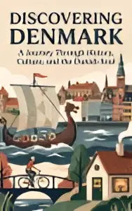 Vintage stijl geïllustreerde kaart van denemarken in discovering denmark voor een kleurrijke journey through history