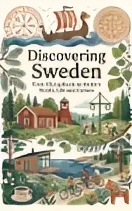 Dit kinderboek discovering sweden toont kleurrijke illustraties van viking roots tot modern nordic life en cultuur
