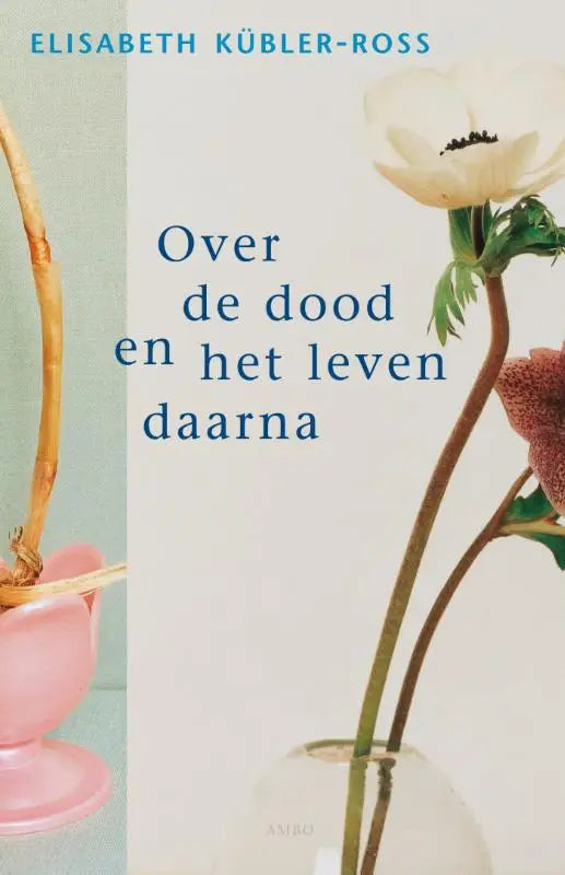 Over de dood en het leven daarna met een delicate witte anemoon met donkere kern in een glazen vaas