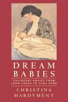 De boekcover van dream babies toont een vintageillustratie van een vrouw die liefdevol hun babies vasthoudt tegen een rood achtergrond