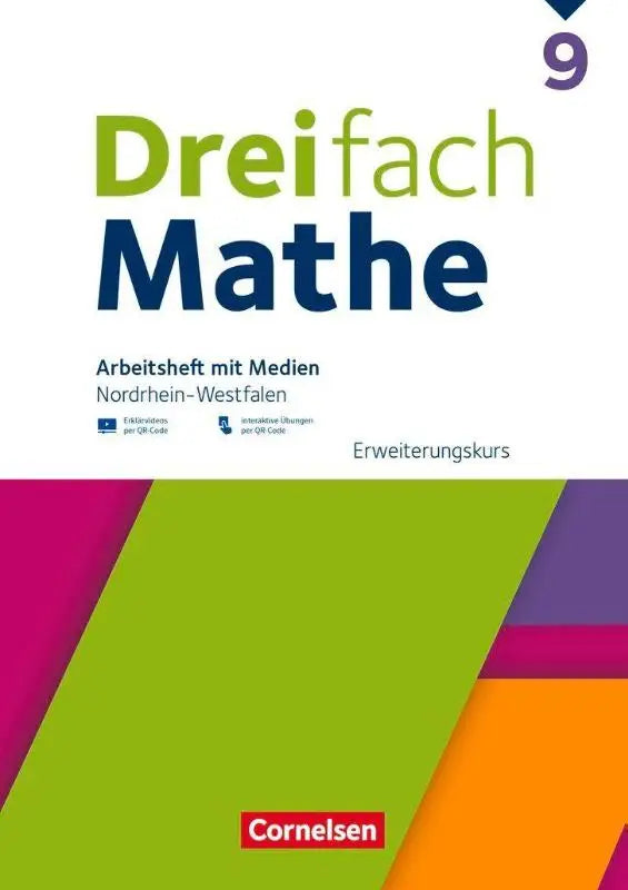 Cover van het dreifach mathe 9 arbeitsheft met medien en oplossingen voor noordrhein-westfalen editie 2022