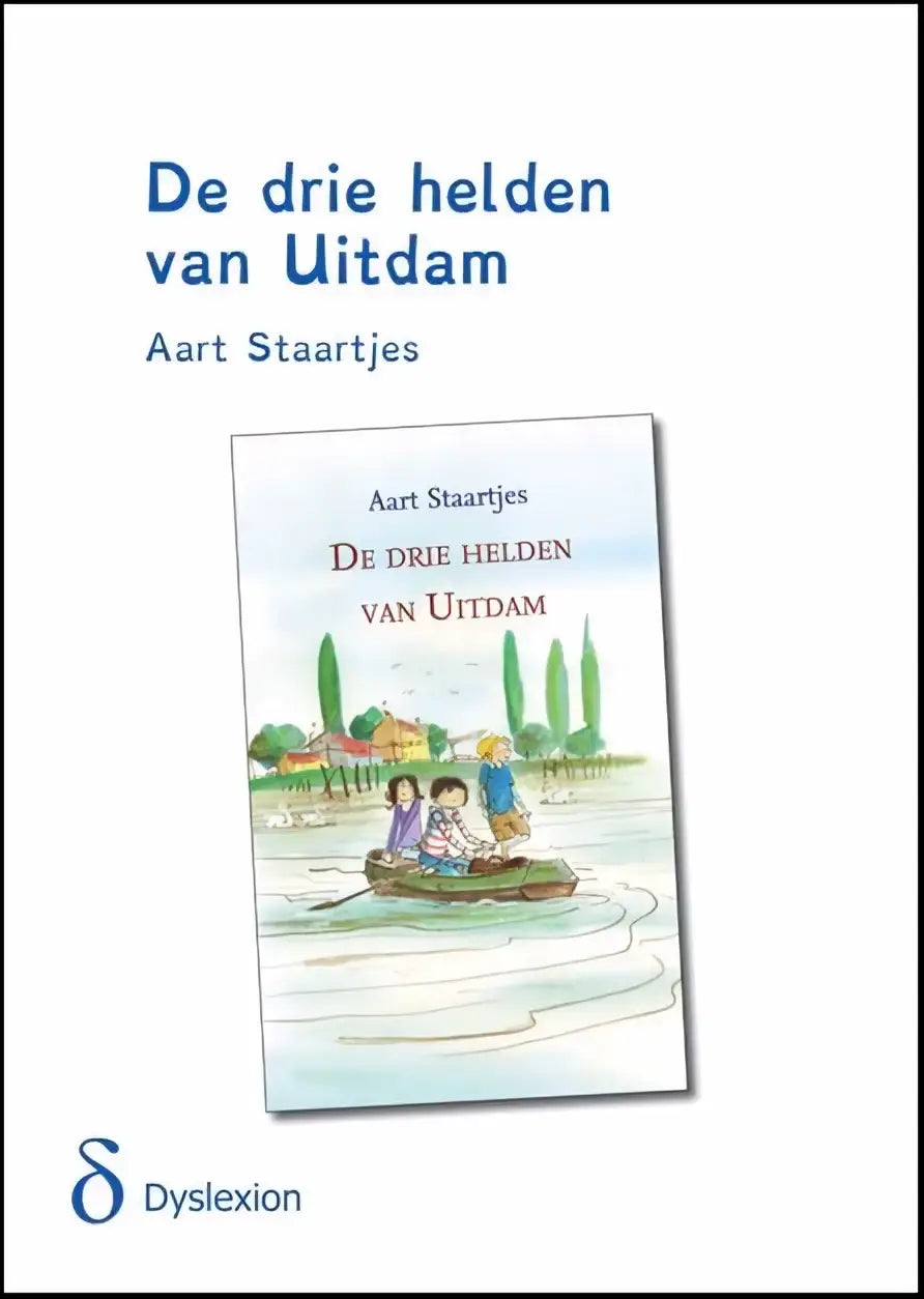 De drie helden boekomslag met een zachte aquarelillustratie van drie kinderen in een roeiboot op rustig water