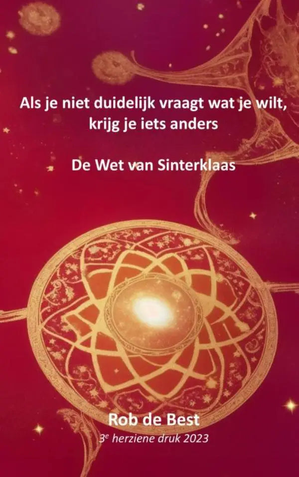 Rode boekcover met gouden ornamenten en nederlandse tekst als je niet duidelijk vraagt wat je wilt krijg je iets anders