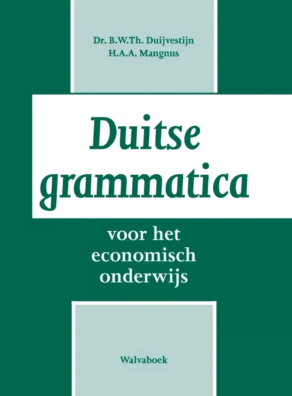 Groen hardcover boek duitse grammatica voor het economisch onderwijs door dr in de non-boeken algemeen categorie