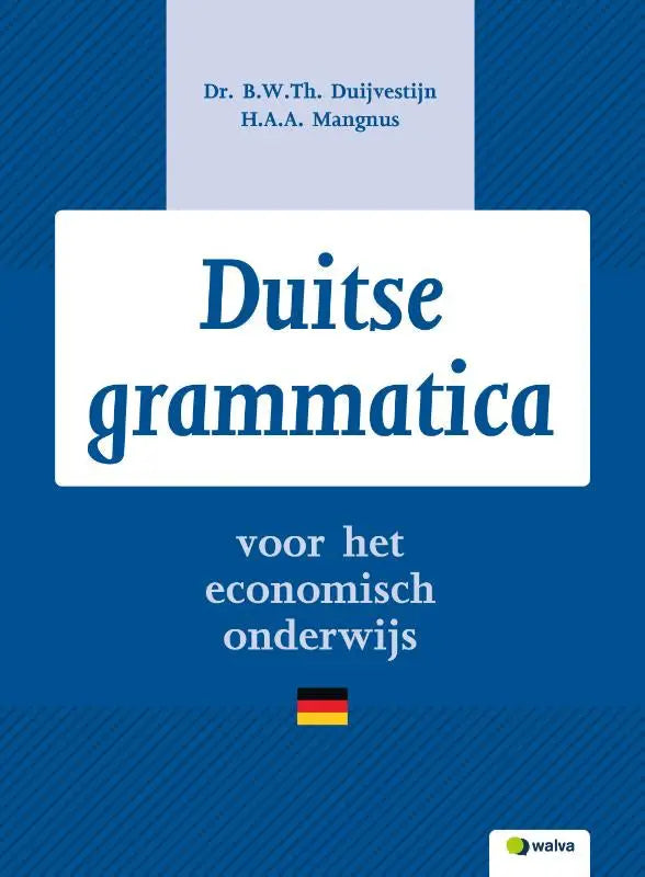 Blauw hardback boek duitse grammatica voor het economisch onderwijs van dr voor talen algemeen
