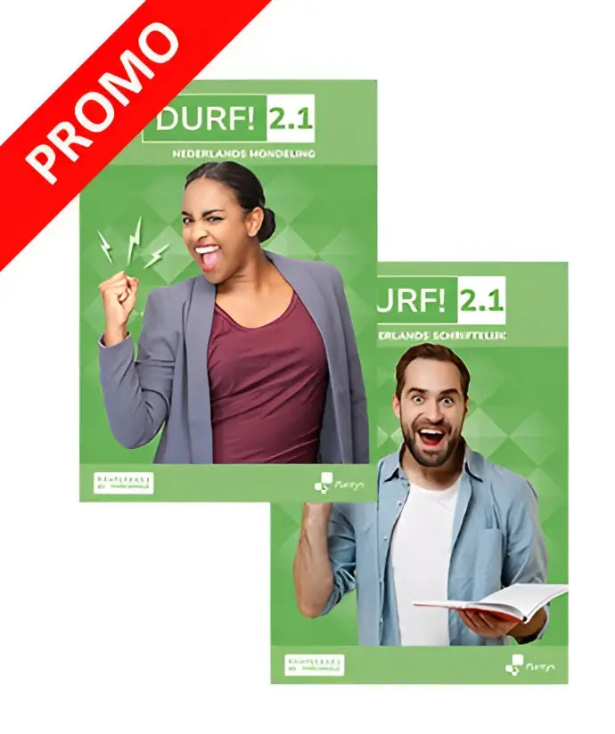 Groen bedekte durf 2.1 en jrf 2.1 nederlandse leerboeken voor mondeling en schriftelijk met vrolijke modellen