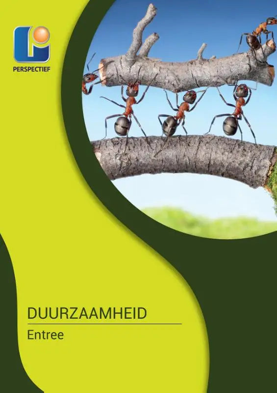 Groep rode en zwarte mieren dragen een stuk hout over takken in het product duurzaamheid in het beroep perspectief mbo