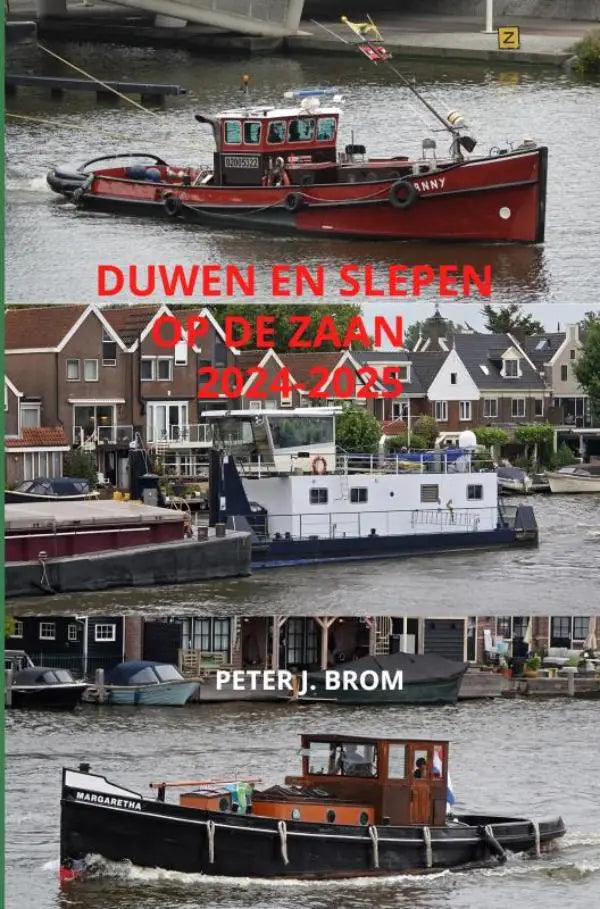Rode en zwarte sleepboot met witte cabine anny vaart door de kanaal in duwen en slepen op de Zaan 2024-2025