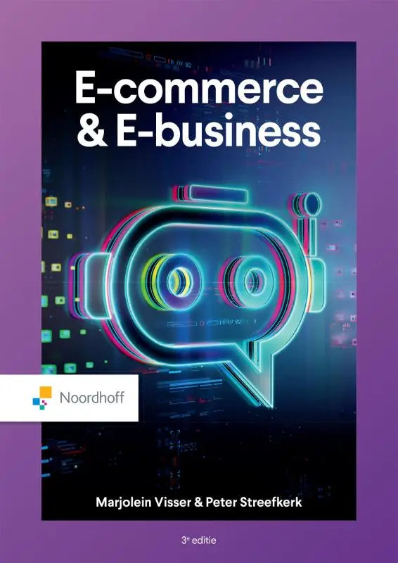 Neonblauw en roze gloeiend robotkophdicon op donkere digitale achtergrond voor e commerce en e business marjolein visser peter streefkerk