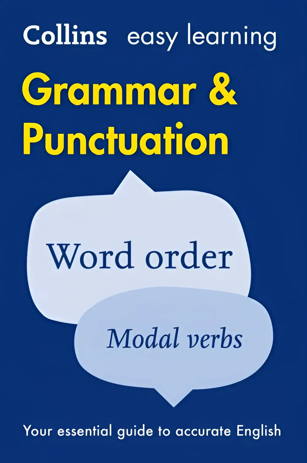 Easy learning grammar and punctuation second edition boek met blauwe omslag en gele titel voor nauwkeurig engels