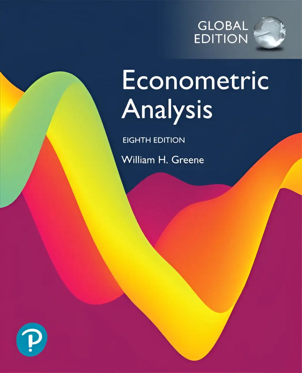 Deze cover van econometric analysis global edition toont de achtste editie van william h met focus op the gap between data