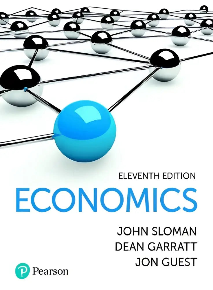 De elfde editie van het leerboek economics met een omslag van zwarte bolletjes in een netwerk rond een blauwe bol gericht op economic theory