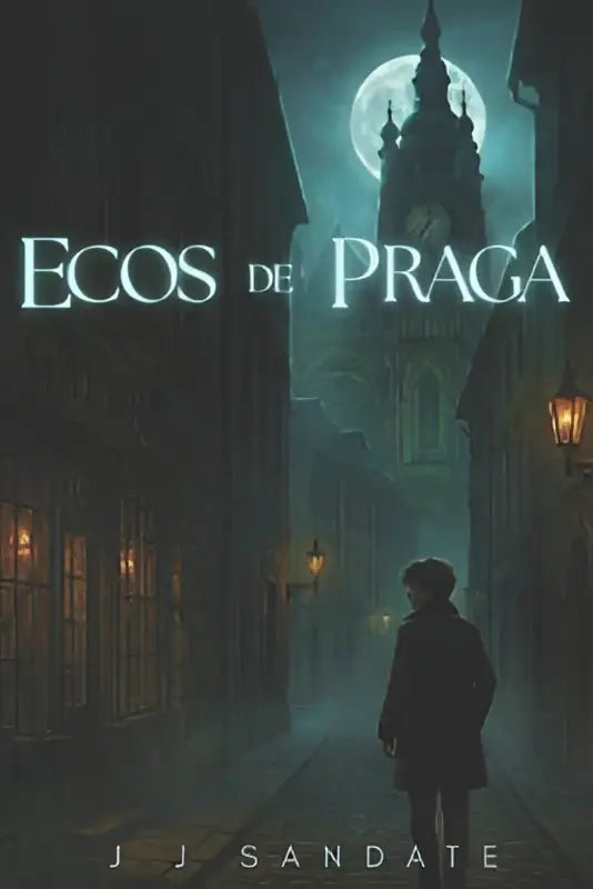 De kaft van het boek ecos de praga door j.j. met opvallende illustratie en donkere kleuren