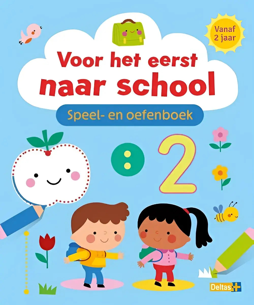 Voor het eerst naar school speel- en oefenboek nederlandstalig paperback met vrolijke illustraties en educatieve thema’s