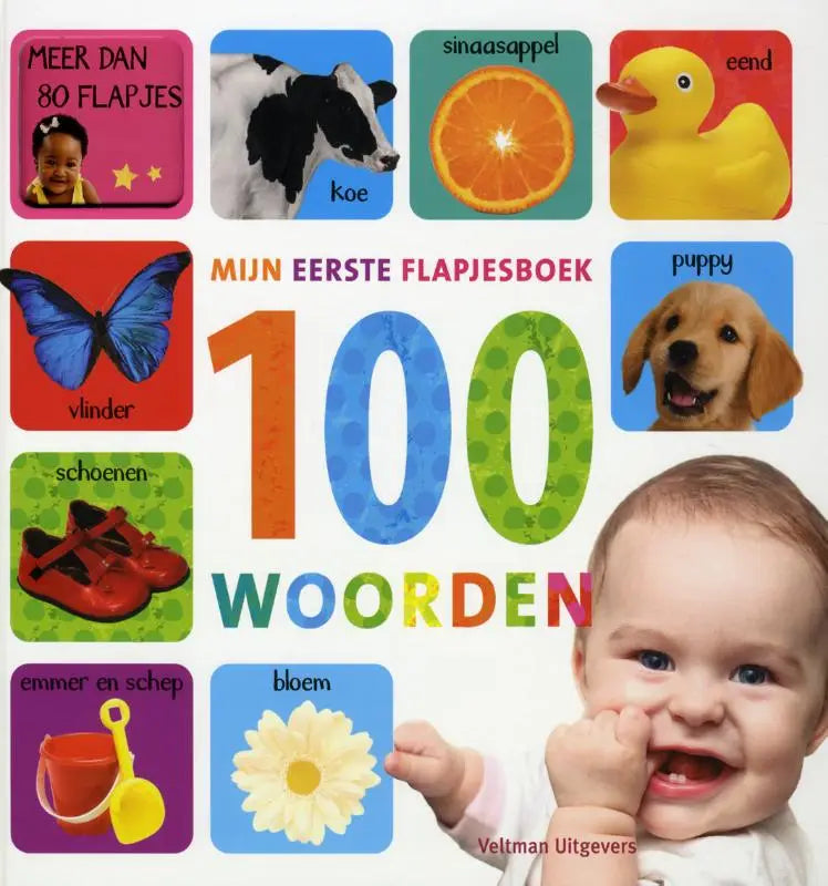 Een kleurrijk flapjesboek mijn eerste flapjesboek 100 woorden met vrolijke illustraties voor jonge lezers