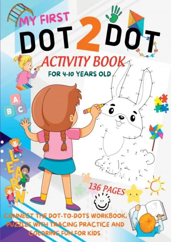 Mijn eerste punt activiteitenboek met kleurrijke dot-to-dot puzzels en speels design voor jonge lezers van 4-10 jaar