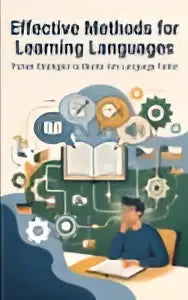 Boek effectieve methods for learning languages met illustraties en icons over proven strategies voor taalvaardigheid