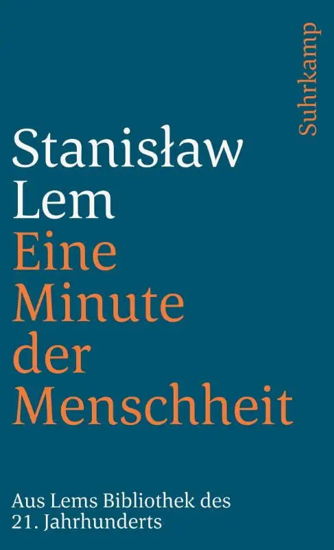 Teal hardcover book eine minute der menschheit by stanislaw lem as eine momentaufnahme aus lems bibliothek