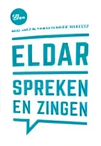 Tealkleurig eldar logo op witte achtergrond voor eldar spreken en zingen van marie-christine franken en marieke hakkesteegt