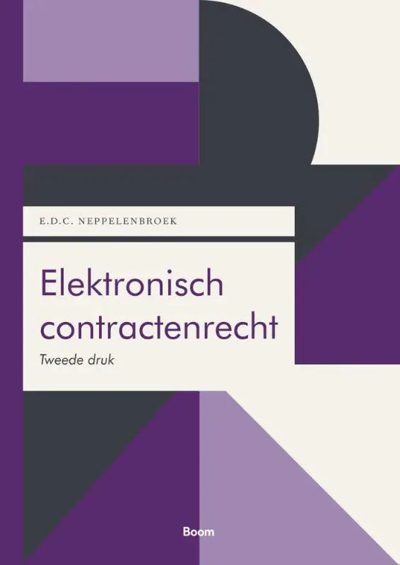 Purple en black geometric-patterned book cover of elektronisch contractenrecht by e.d.c. from koninklijke boom uitgevers