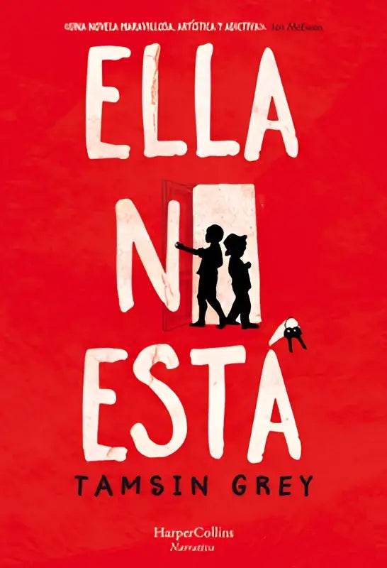 De boekcover van ella no esta toont de titel en auteur tamsin grey in witte letters op een rood achtergrond