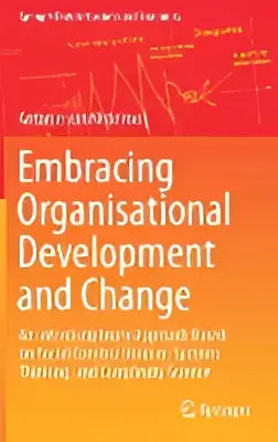 De boekcover van embracing organisational development and change toont een oranje achtergrond met abstracte witte lijnen en de titel in zwarte letters